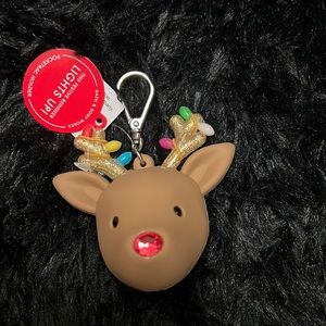 🎄 Light Up jeweled nose Reindeer Bath & Body Works Pocketbac sanitizer Holder
